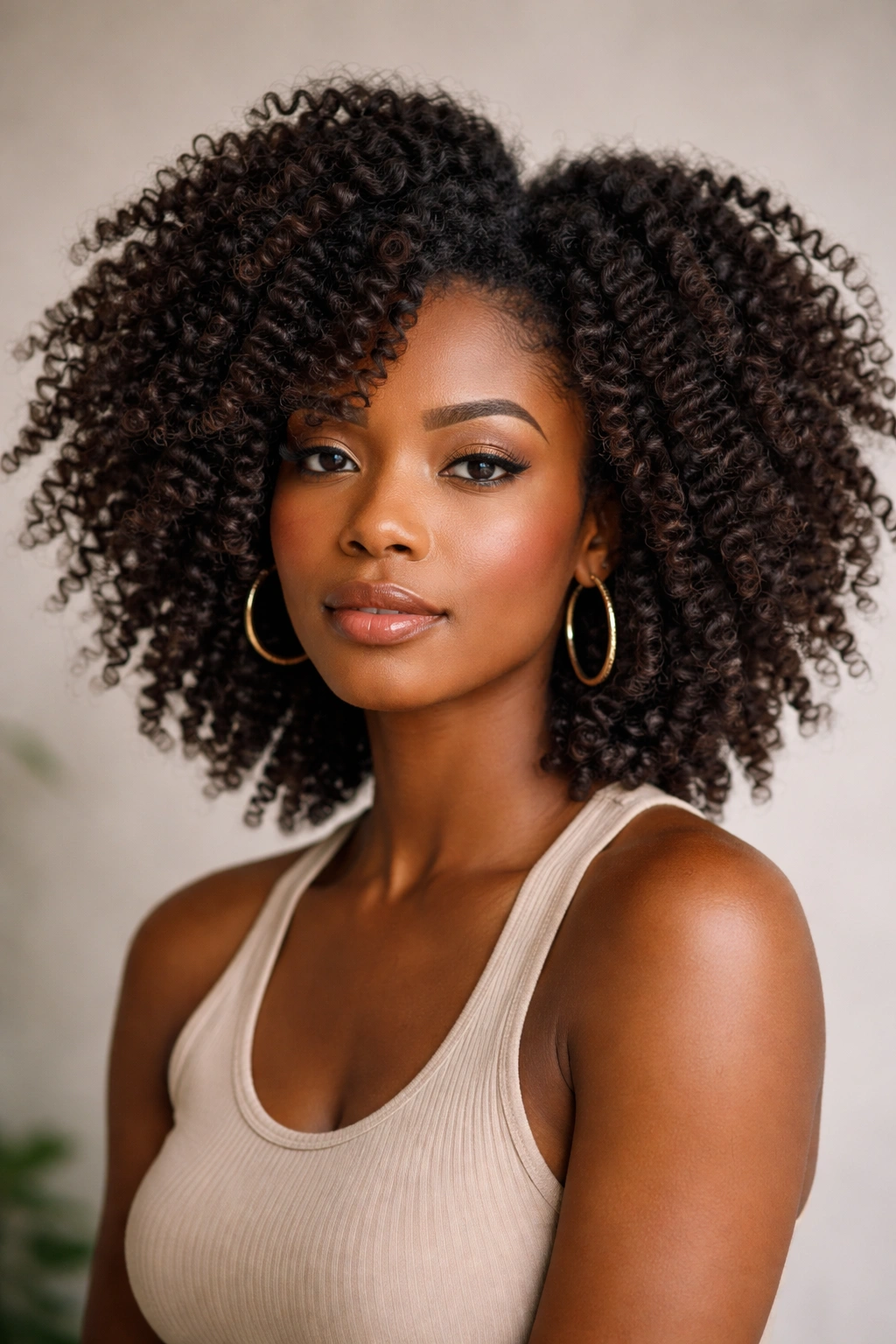 Twist-out afro with defined twists and texture