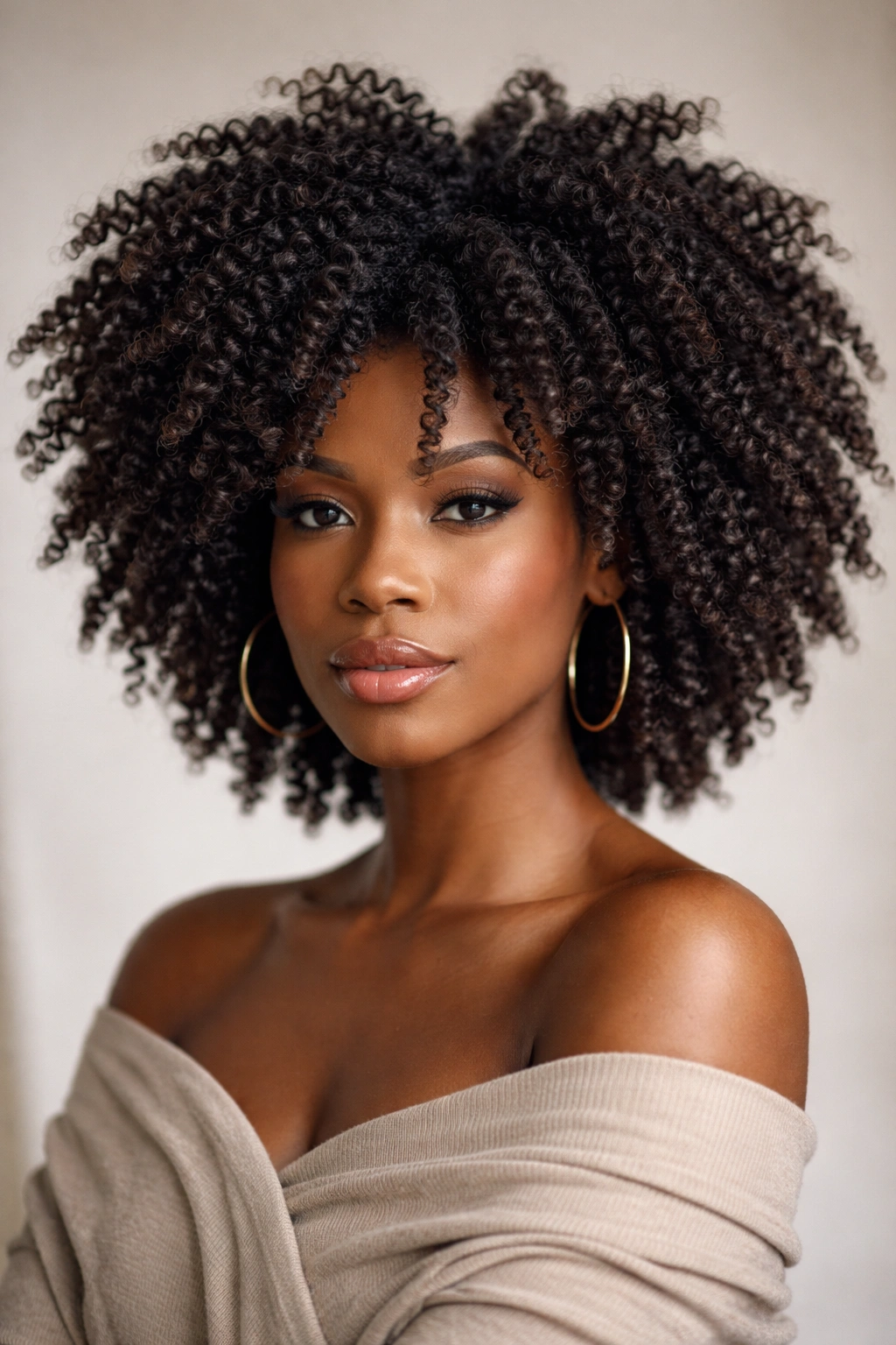Twist-out Afro with defined coils and texture