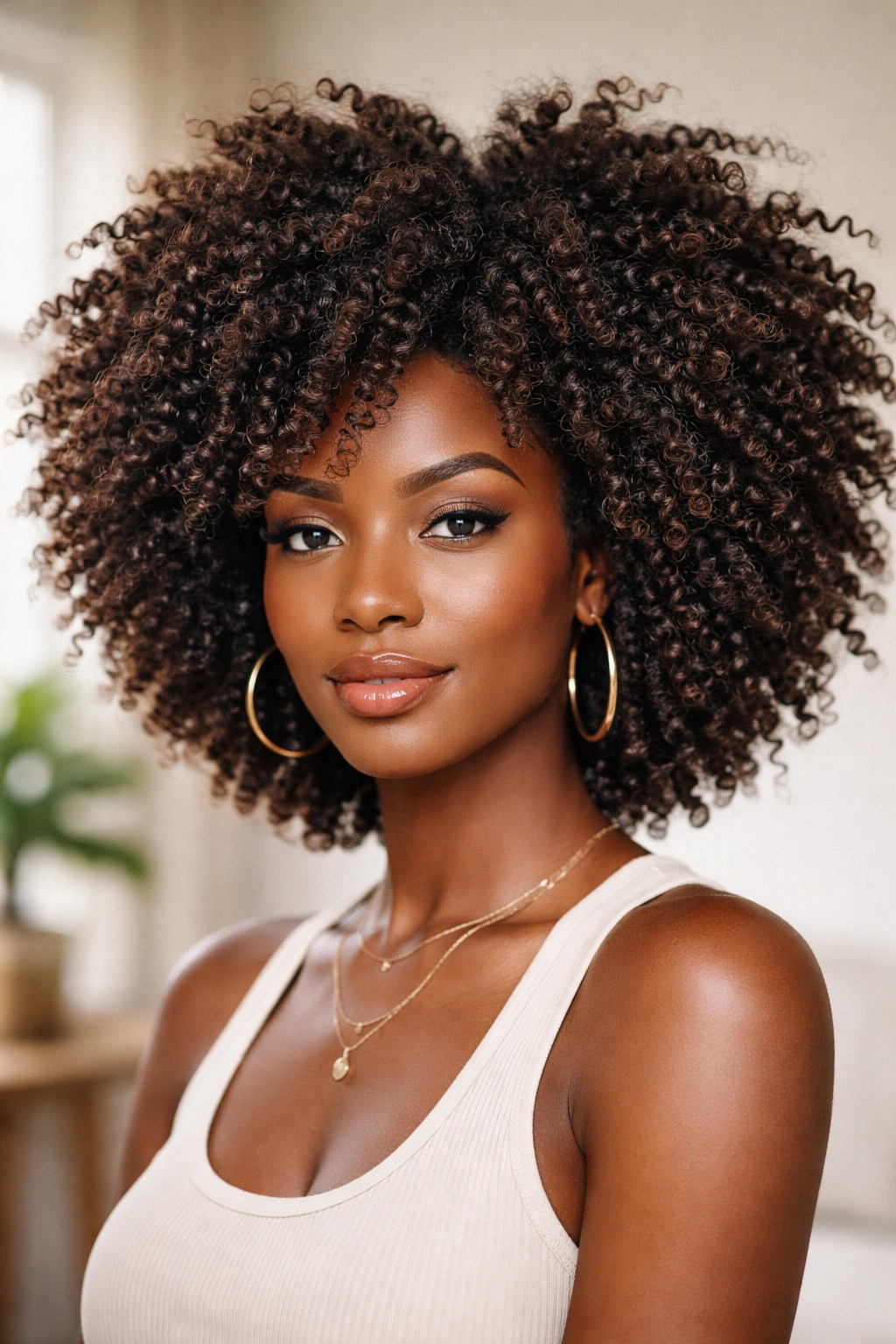 Close-up of a Twist-Out Afro with defined kinky-curly texture and voluminous shape