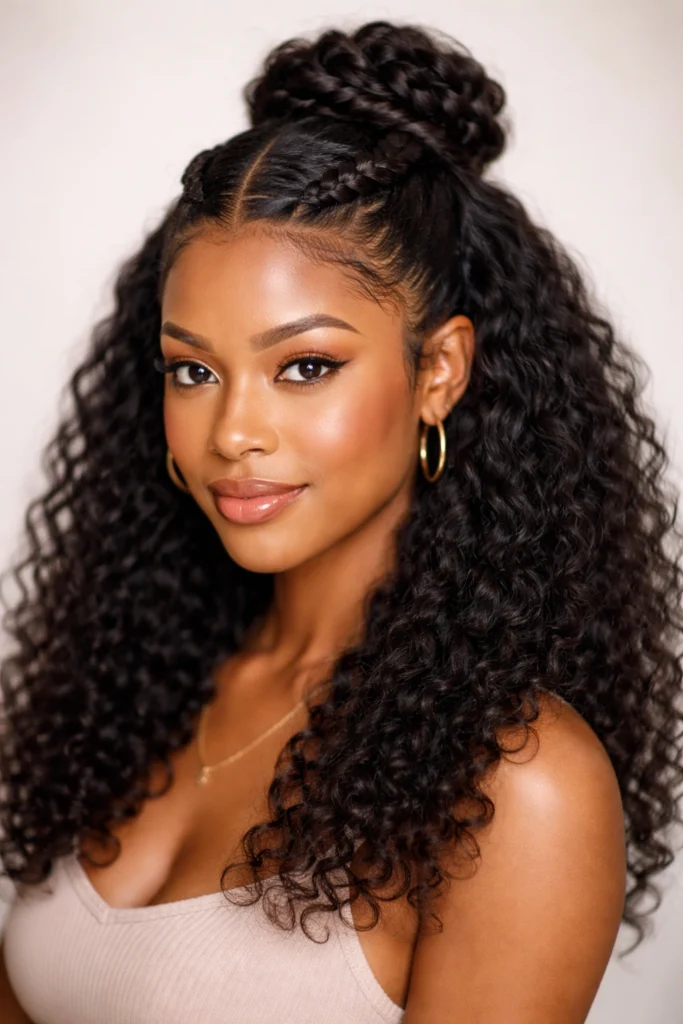 15 Half Up Half Down Buns for Natural Hair