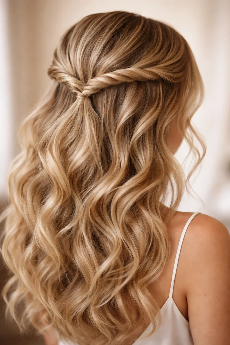 18 Glam Half Up Half Down Looks for Wavy Hair
