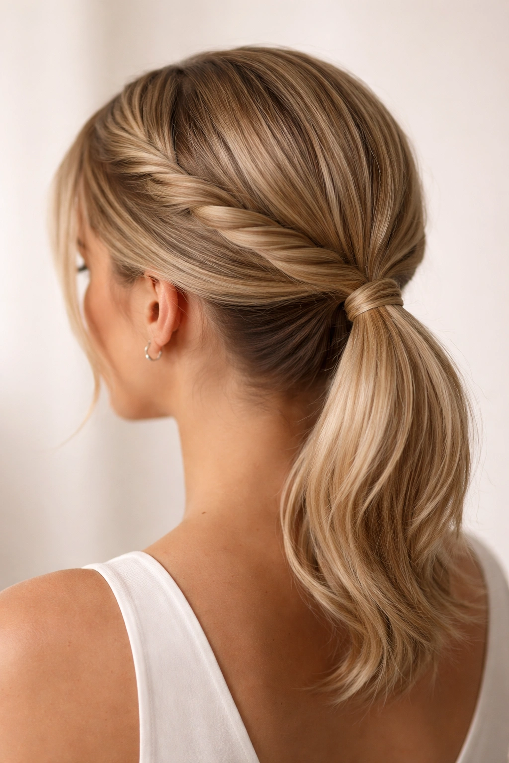 Close-up of Sleek Pony with Twisted Crown showing crown twist and pony