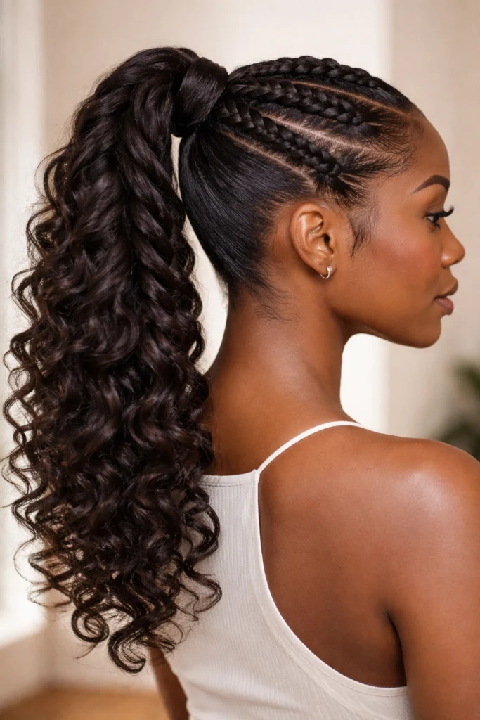 10 Double Braided Ponytails for Black Women