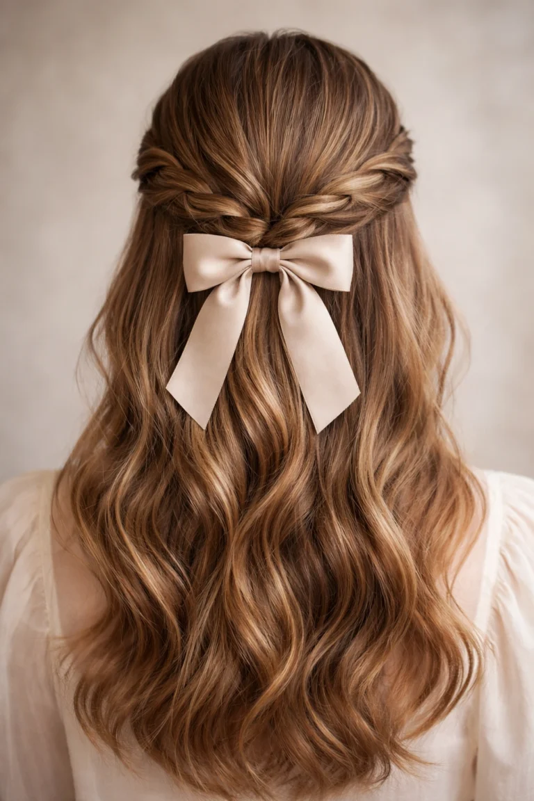 15 Easy Half Up Half Down Bow Styles