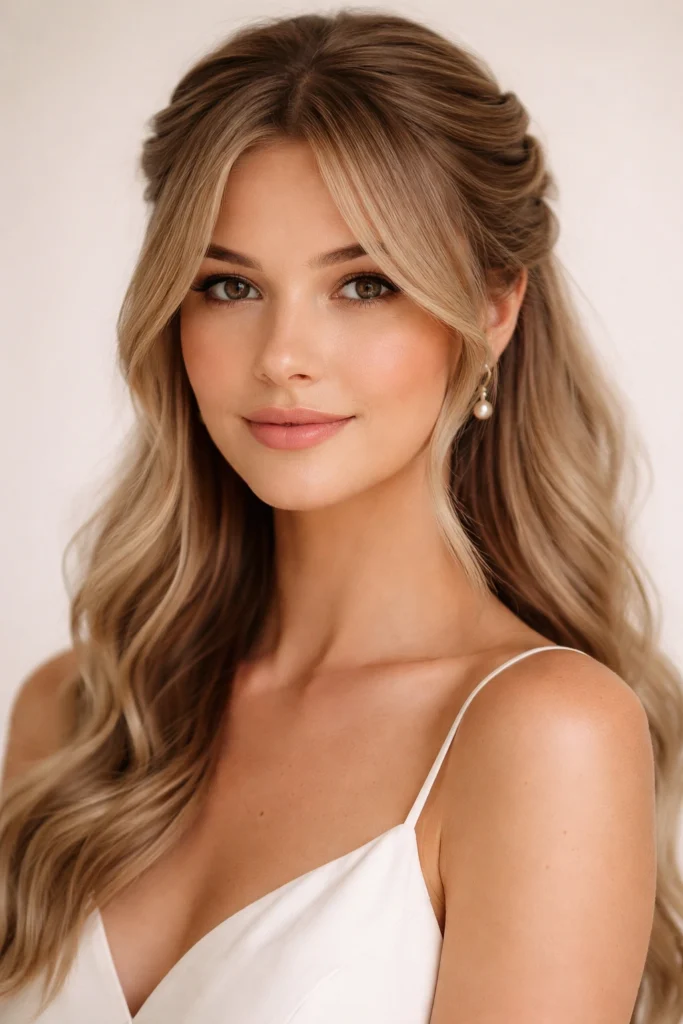 15 Half Up Half Down With Bangs for Bridesmaids