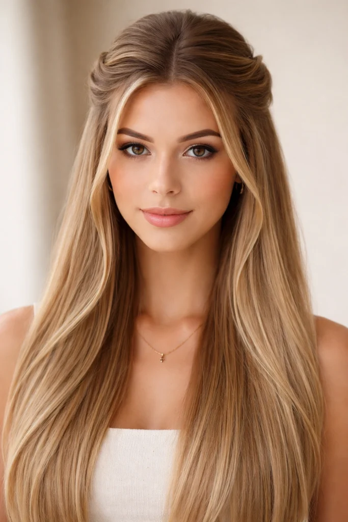 20 Half Up Half Down Styles for Long Straight Hair
