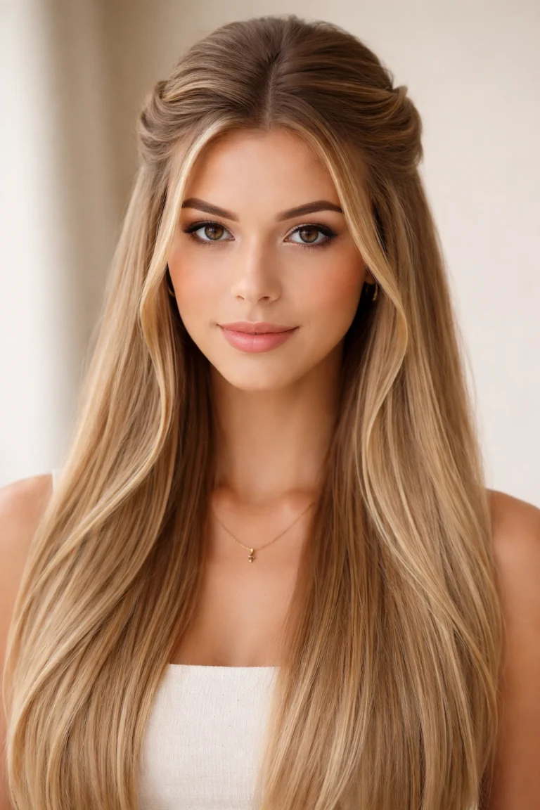 20 Half Up Half Down Styles for Long Straight Hair
