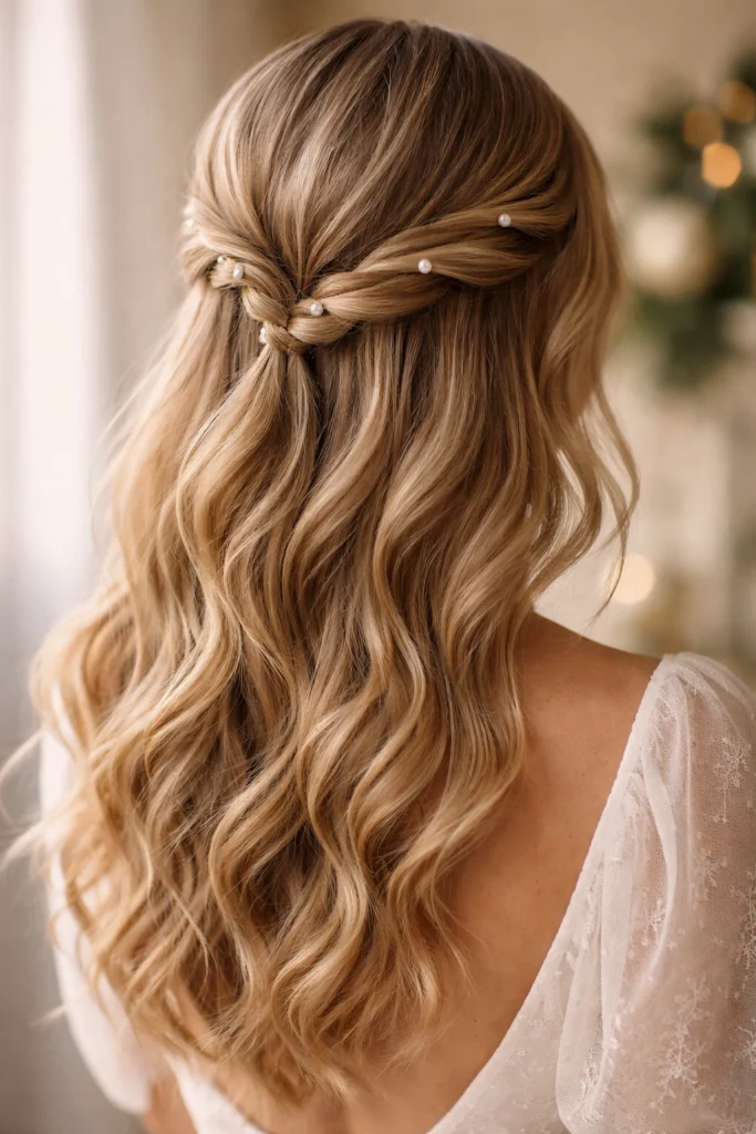 20 Half Up Half Down Styles for an Engagement Party