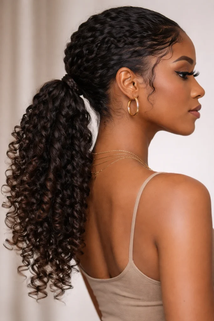 10 Low Curly Ponytails for Black Women