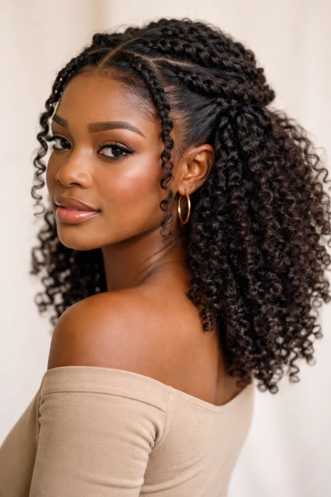 20 Half Up Half Down Medium Hair Looks for Black Women