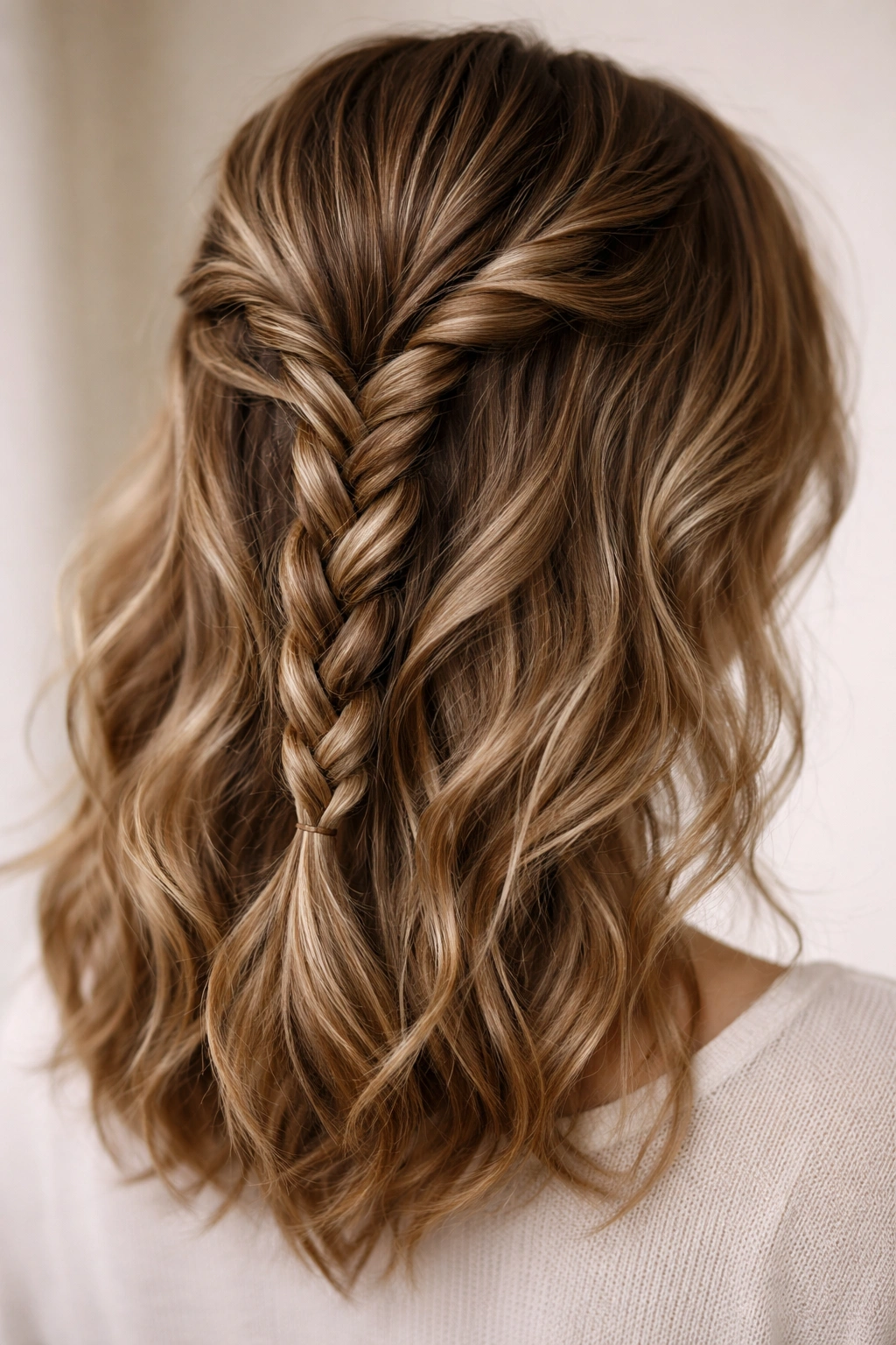 Close-up of two-strand twist braid on wavy hair