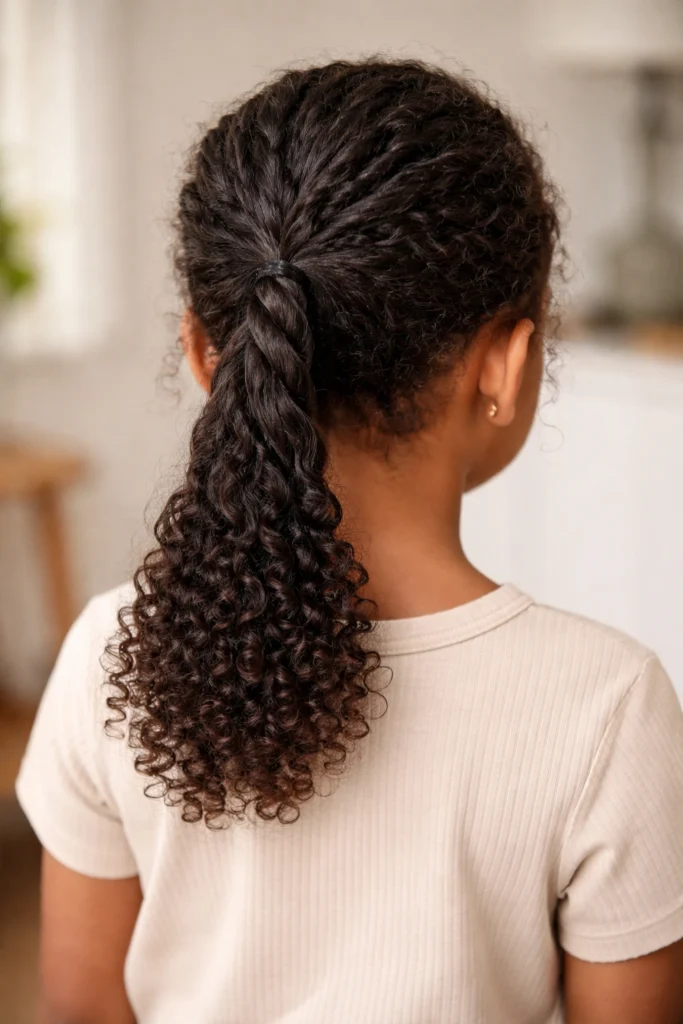 10 Braided Ponytails for Kids With Curly Hair