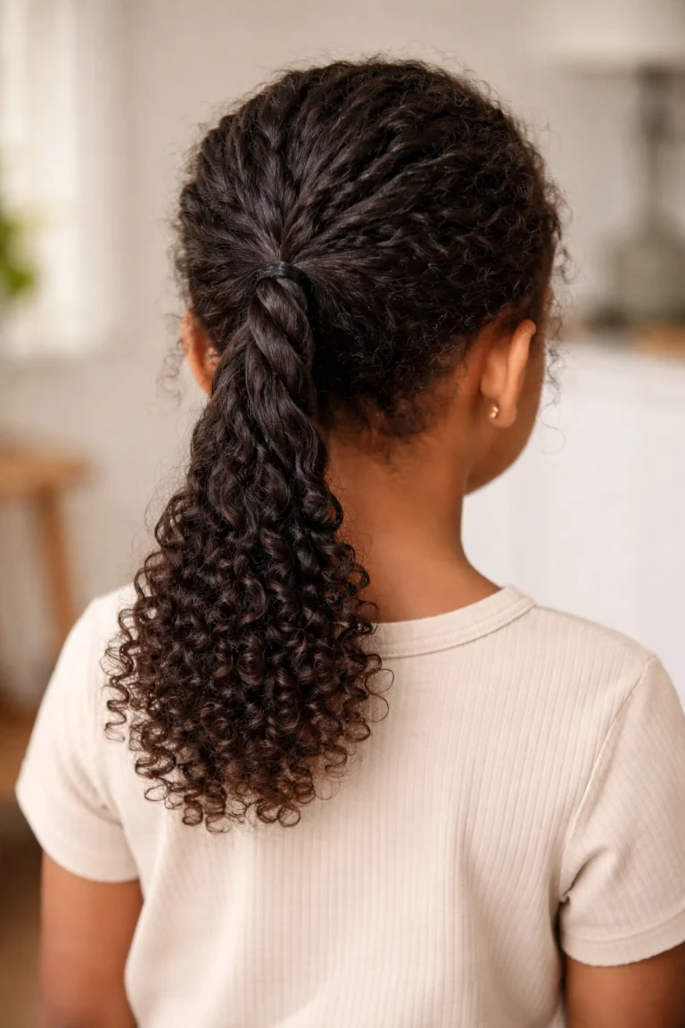 10 Braided Ponytails for Kids With Curly Hair