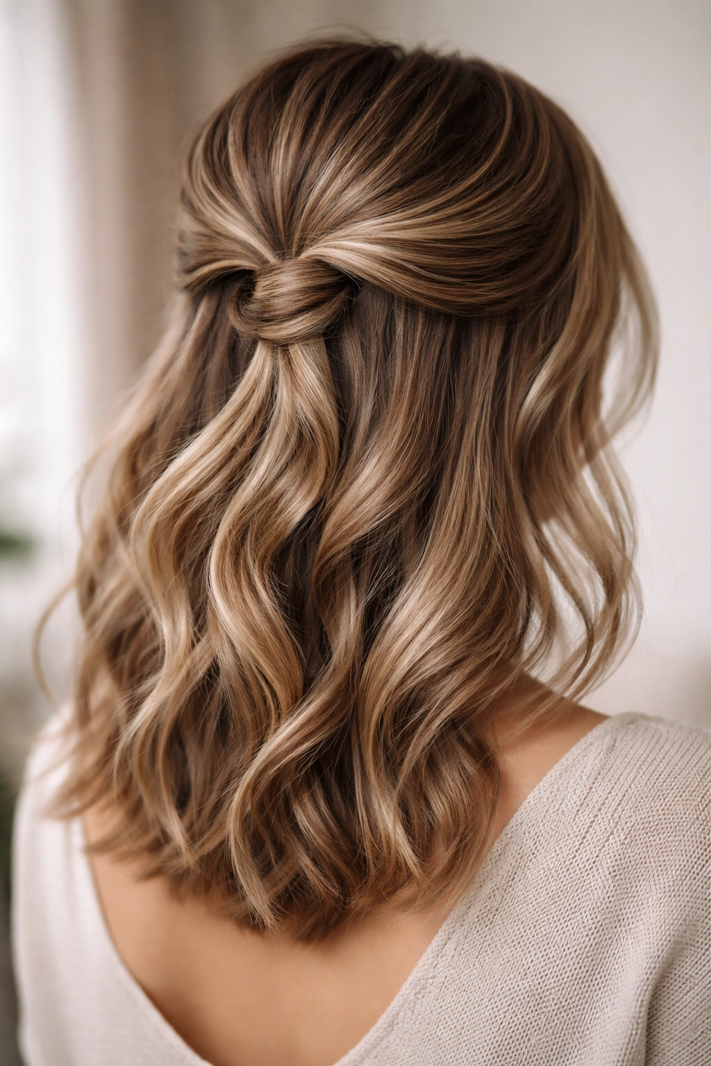 Underneath twist half-up hairstyle showing depth