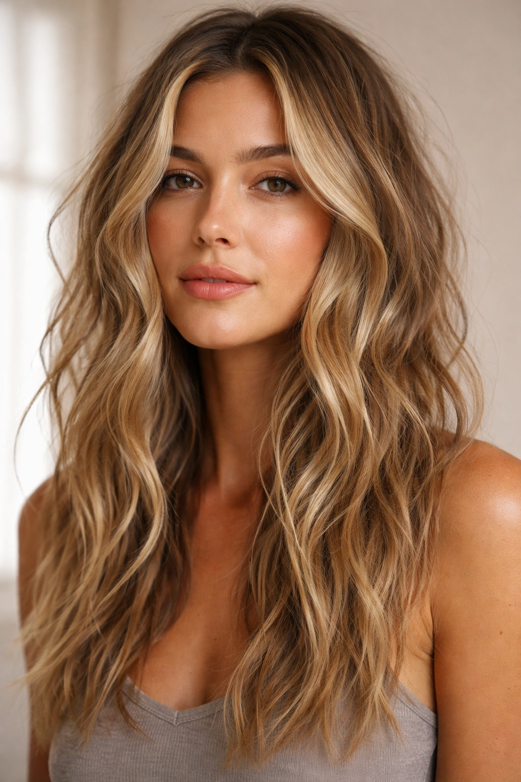 Soft, imperfect waves with natural movement across the hair