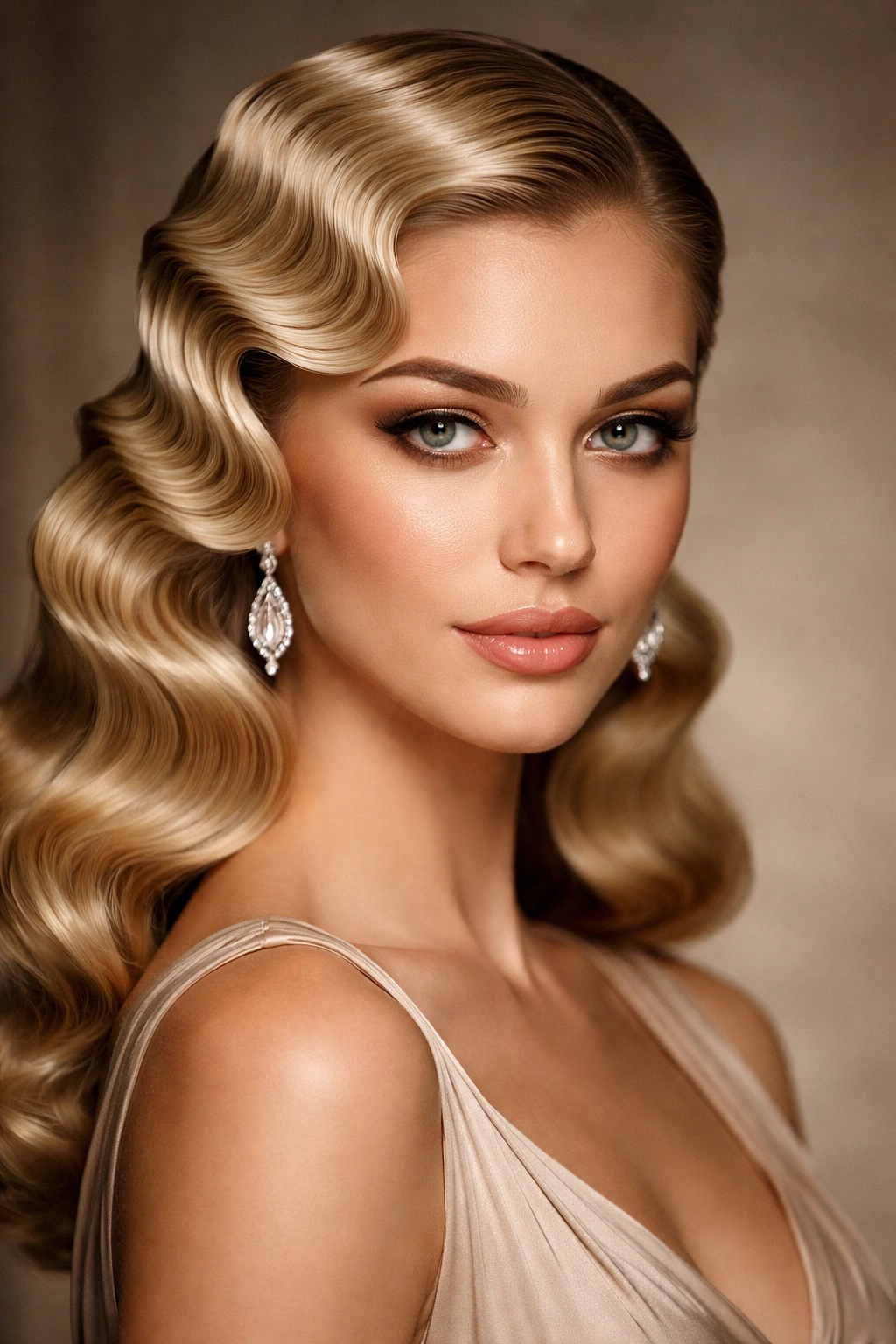 Vintage finger waves styled close to scalp.