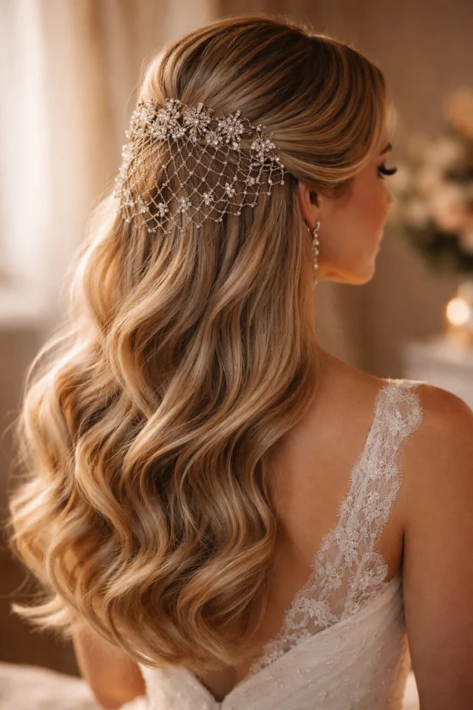 12 Half Up Half Down Styles With Jewels for Weddings