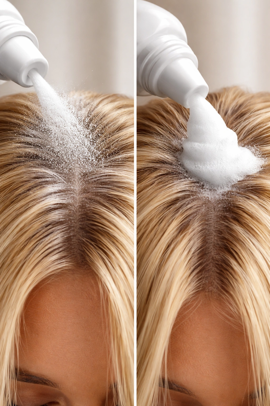 Roots with volumizing powder texture for instant volume