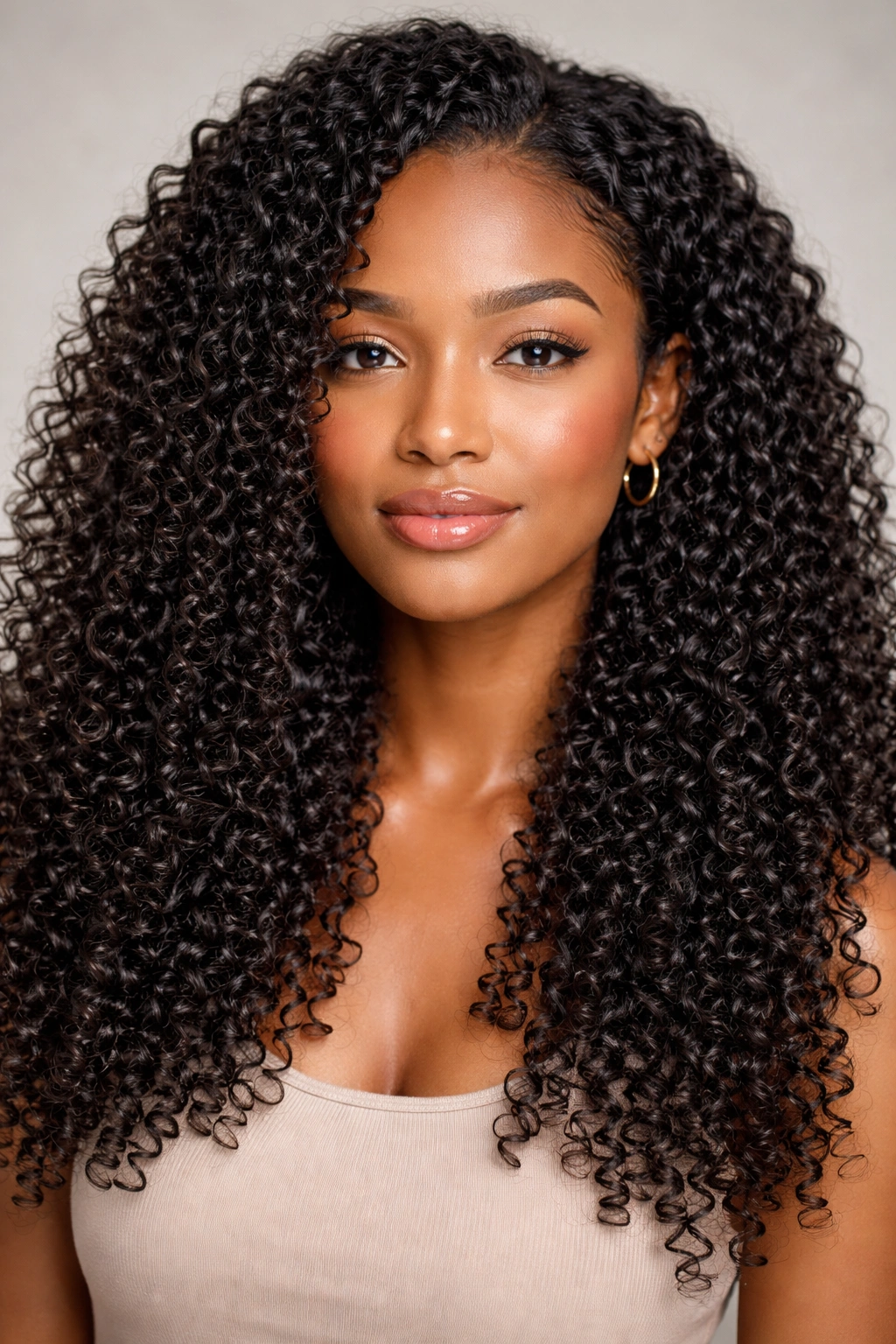 Close-up of defined natural coils after a wash-and-go with shiny, hydrated curls