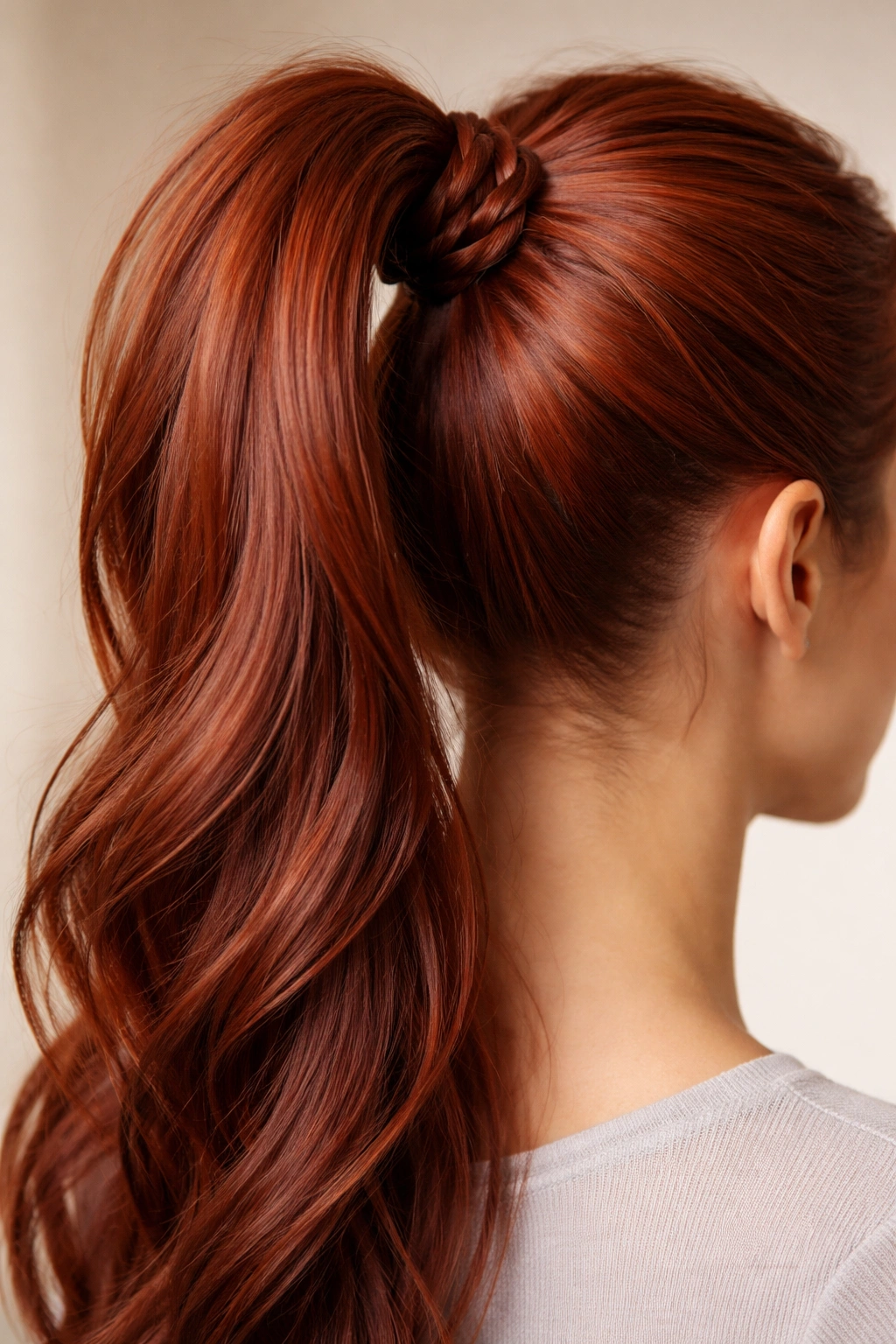 Wrapped braided base around ponytail elastic