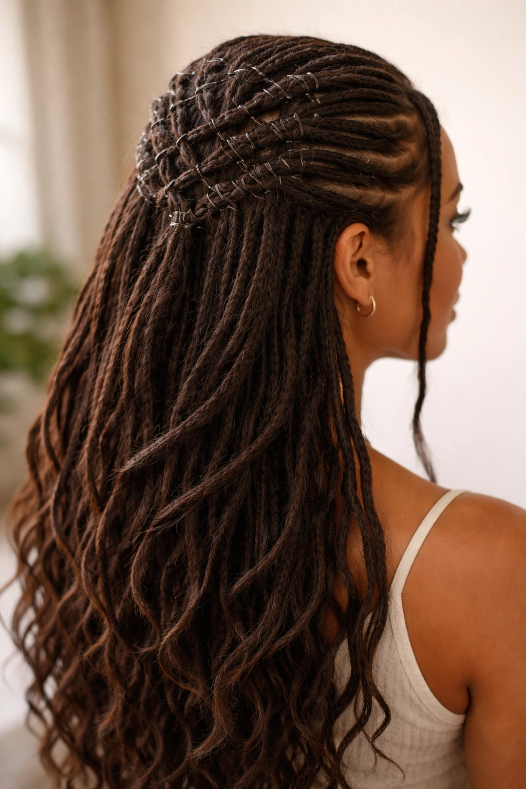 Zig-zag half-up with linear elastic sections creating geometric channels