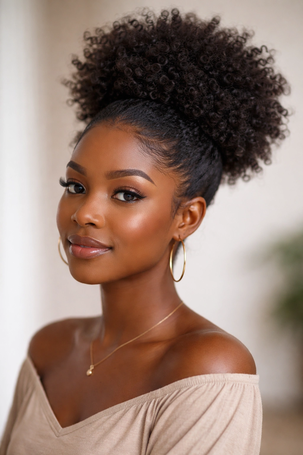 Afro puff crochet style with lifted crown