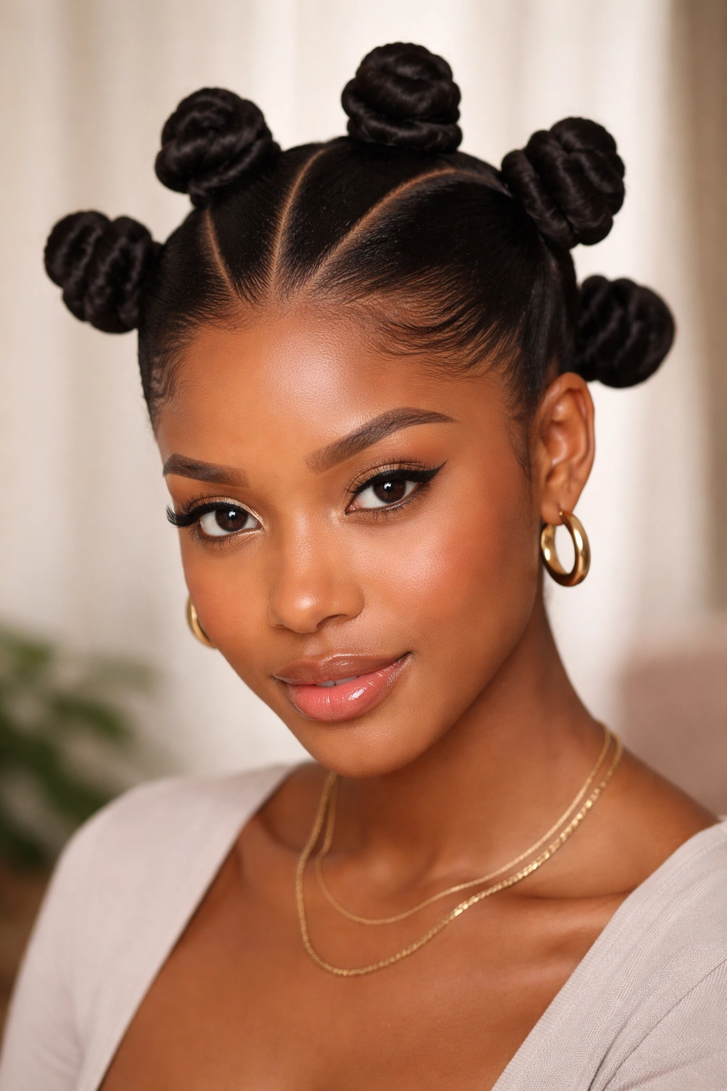 Bantu Knots on a Blowout with stretched base