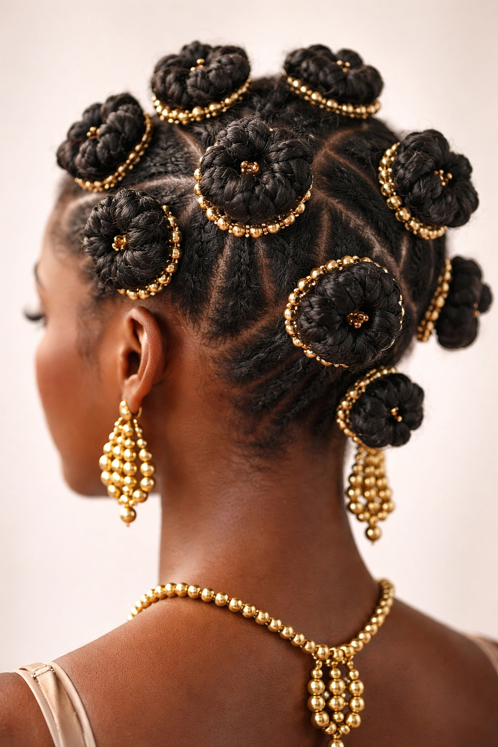 Close-up of Beaded Blossom Knots with beads enhancing the knot tips