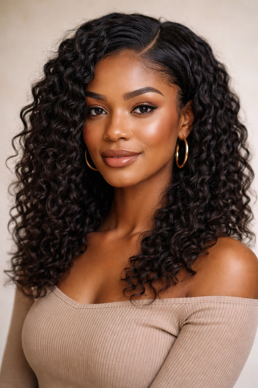 Portrait of a person with a braid-out featuring looser waves