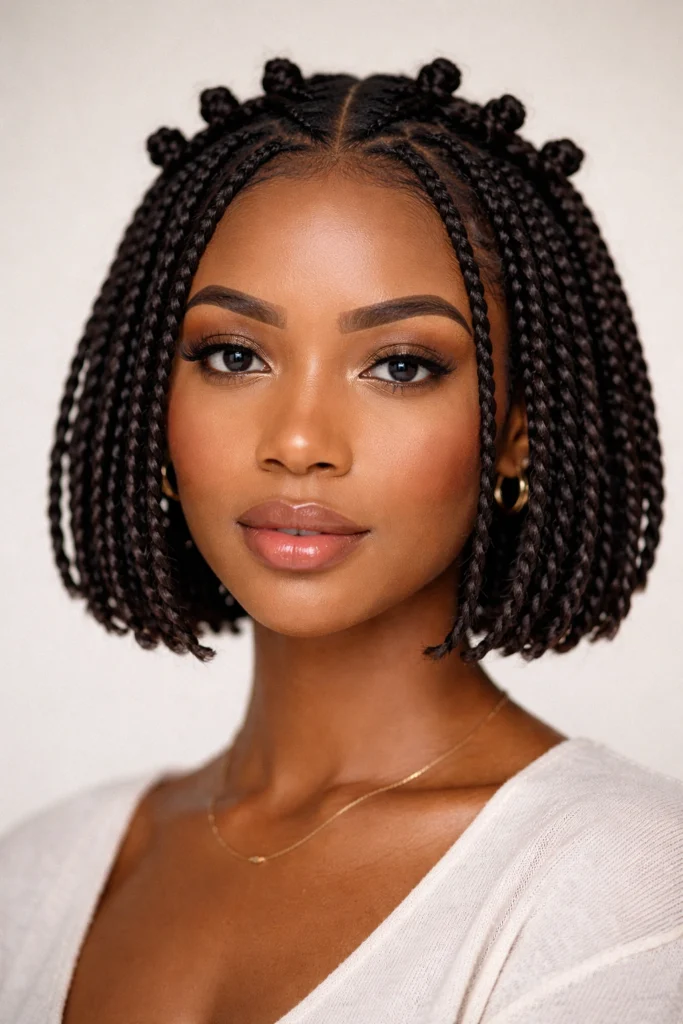 10 Two Strand Twists With Bantu Knots