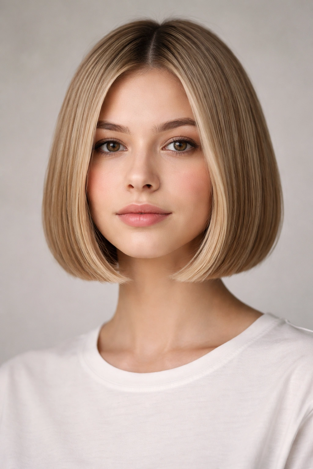 Close-up of chin-length blunt bob showing dense perimeter on thinning hair
