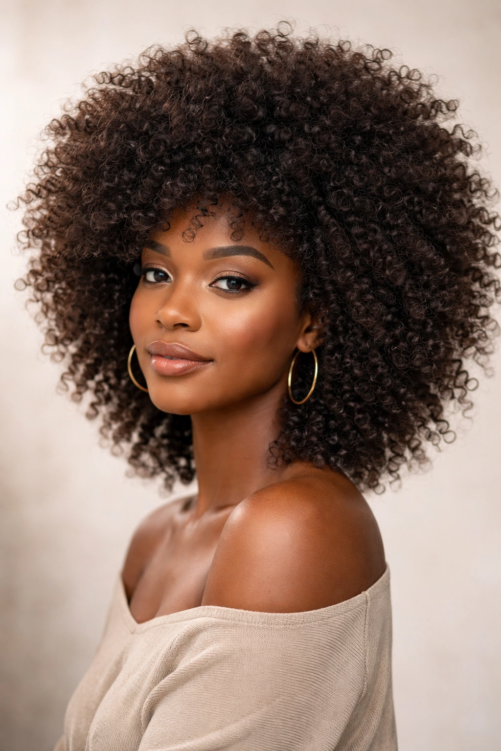 Crochet afro with curly ends along the perimeter