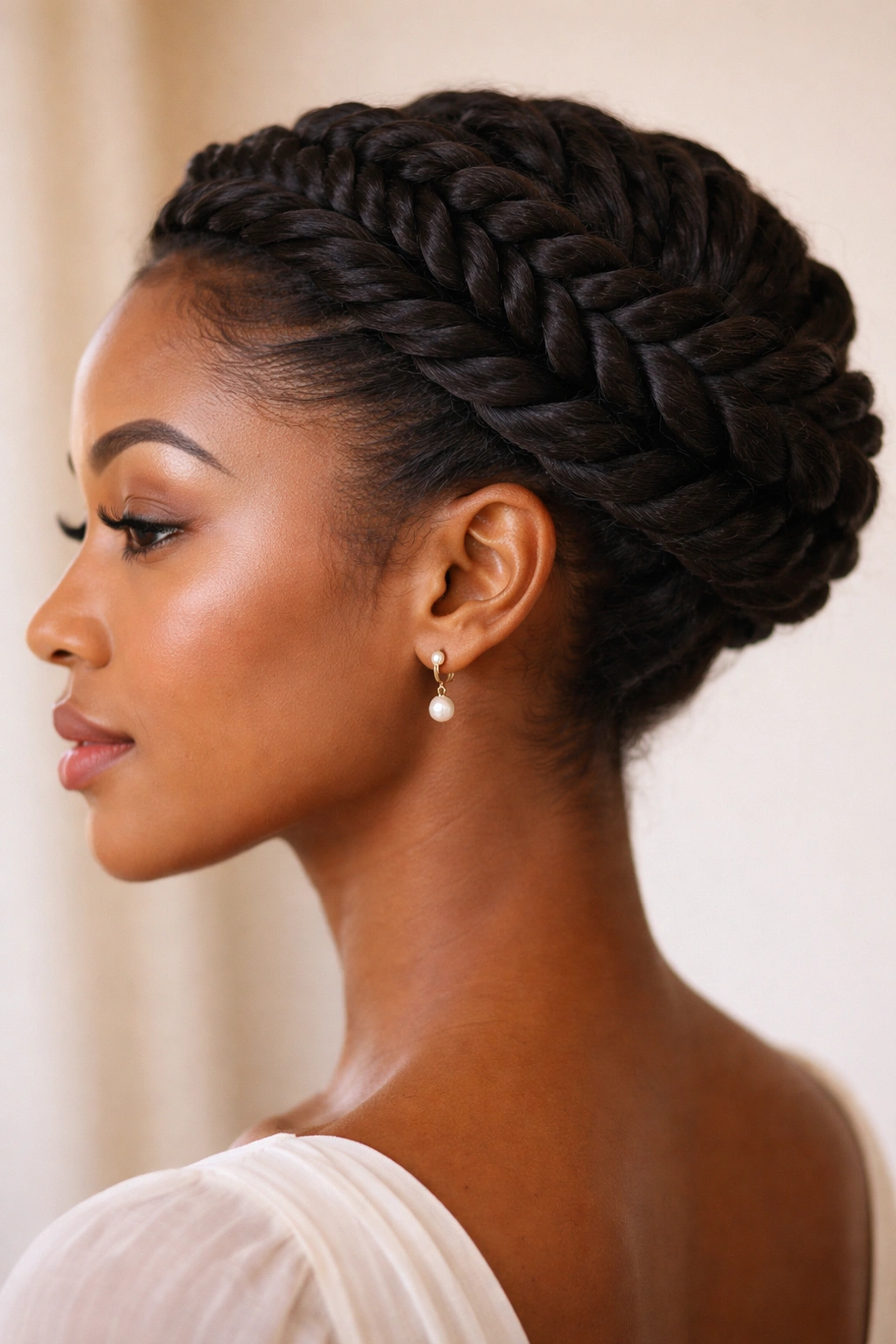 Halo crown twist updo wrapping around head
