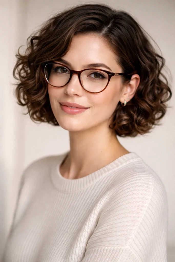 15 Curly Hairstyles That Look Great With Glasses