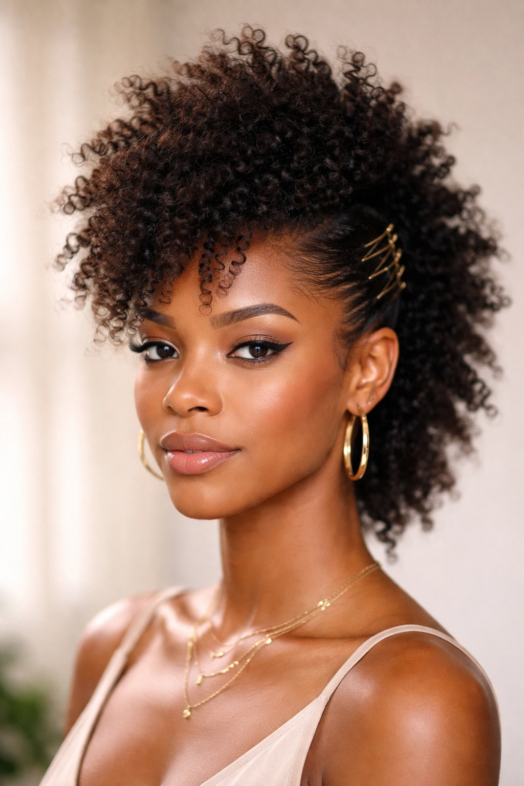 Frohawk with pinned sides showing voluminous top