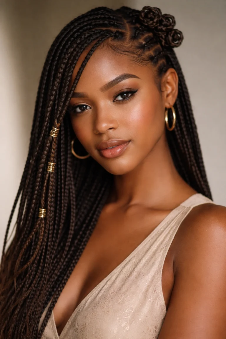 25 Fulani Braids With Bantu Knots