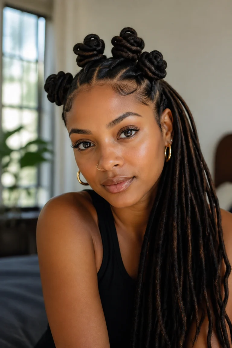 25 Bantu Knot Styles for Long Locs