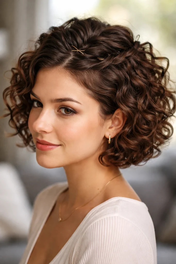 15 Cute Easy Hairstyles for Short Curly Hair