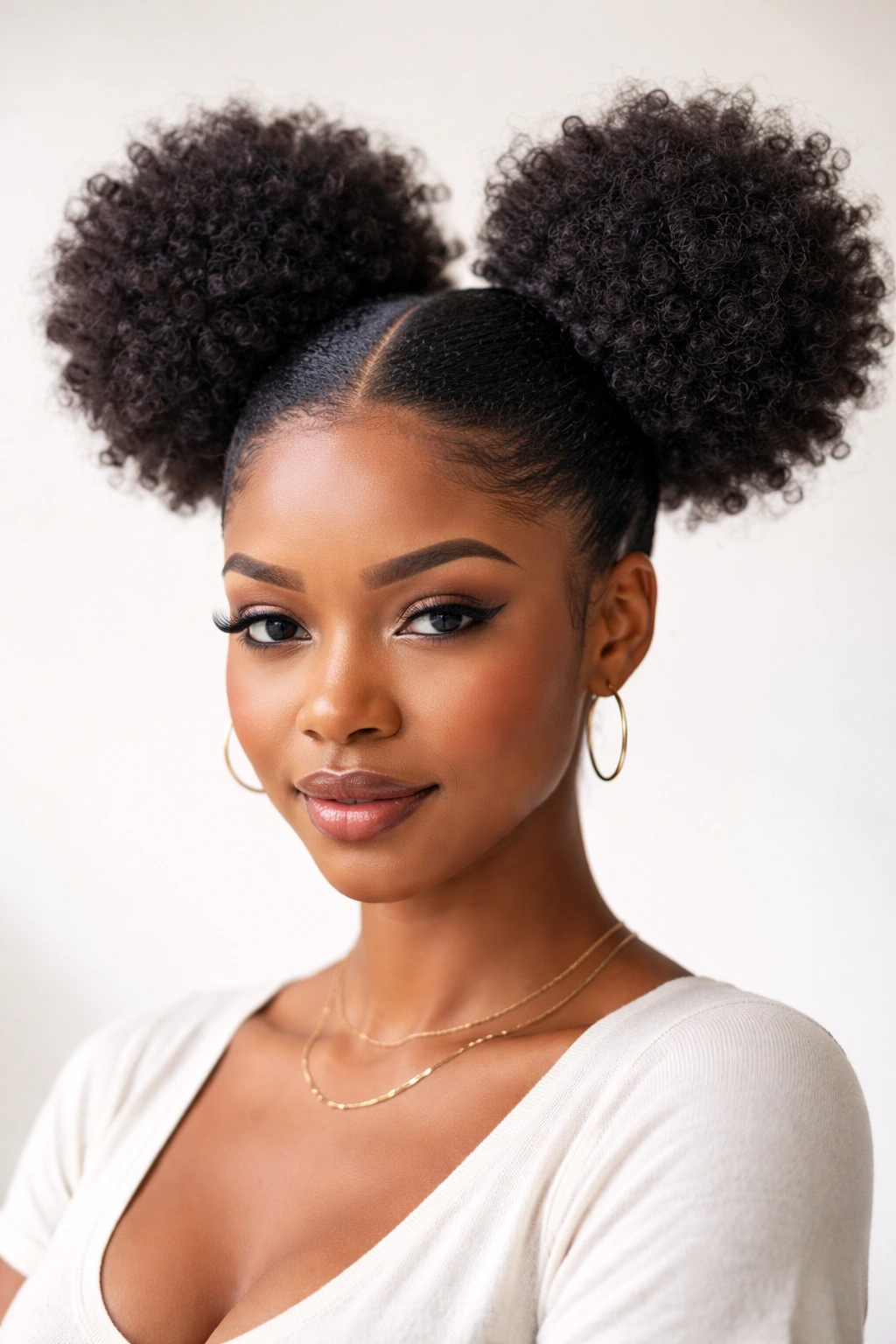 Profile view of High-Crown Double Puffs with dramatic crown-height silhouette.
