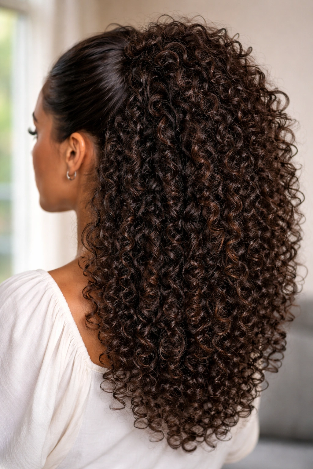 Wig with high crown lifted for volume, displayed on head.