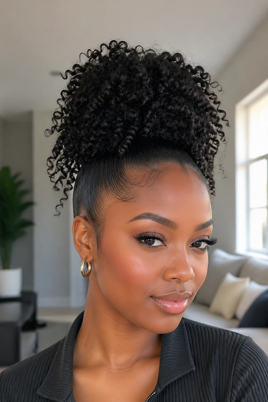 Real person with high puff and slick roots