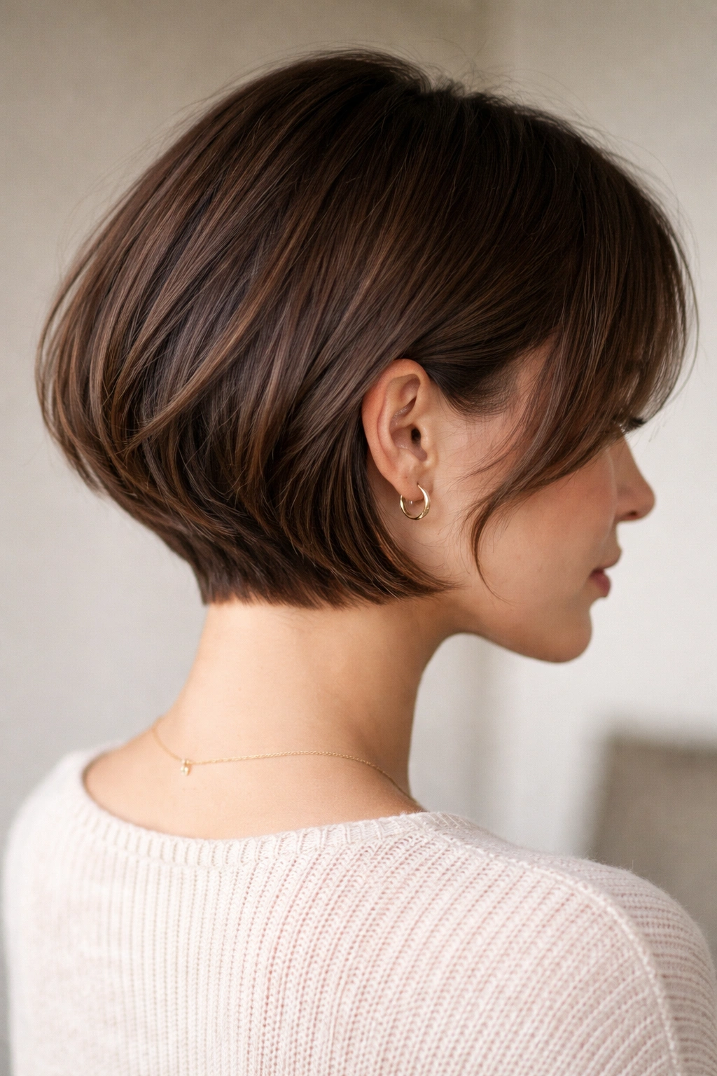 Inverted French Bob With a Subtle Nape Lift showing shorter back and longer front