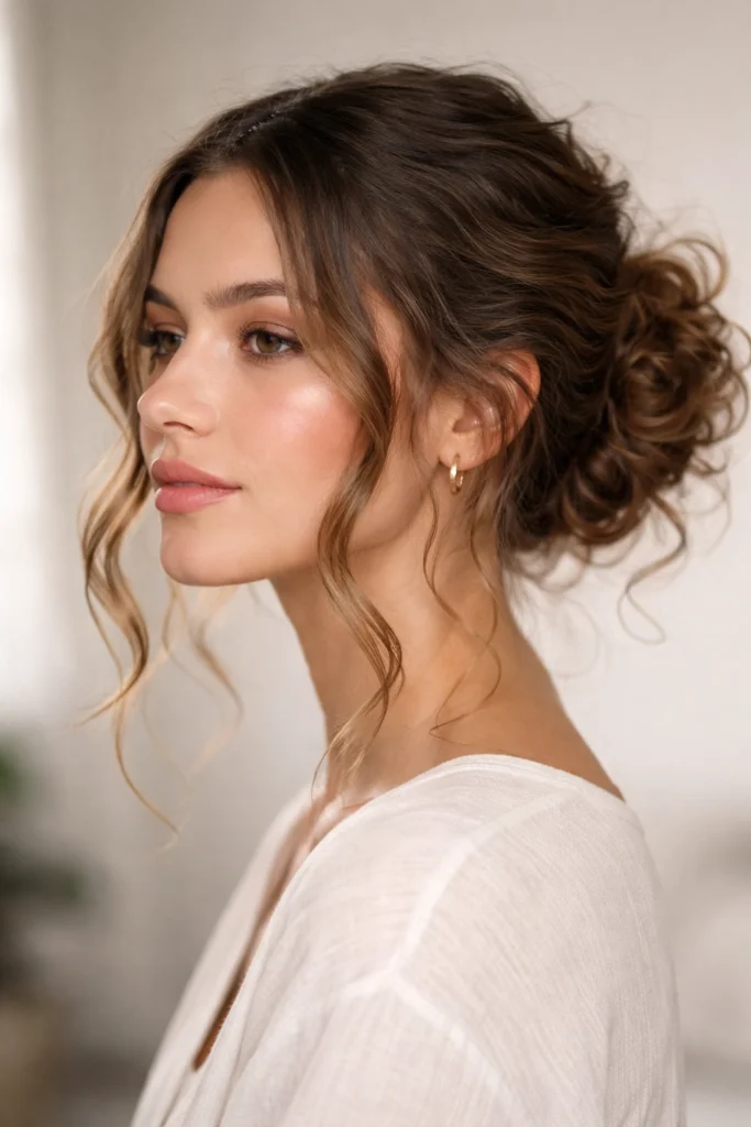 15 Cute Curly Bun Hairstyles