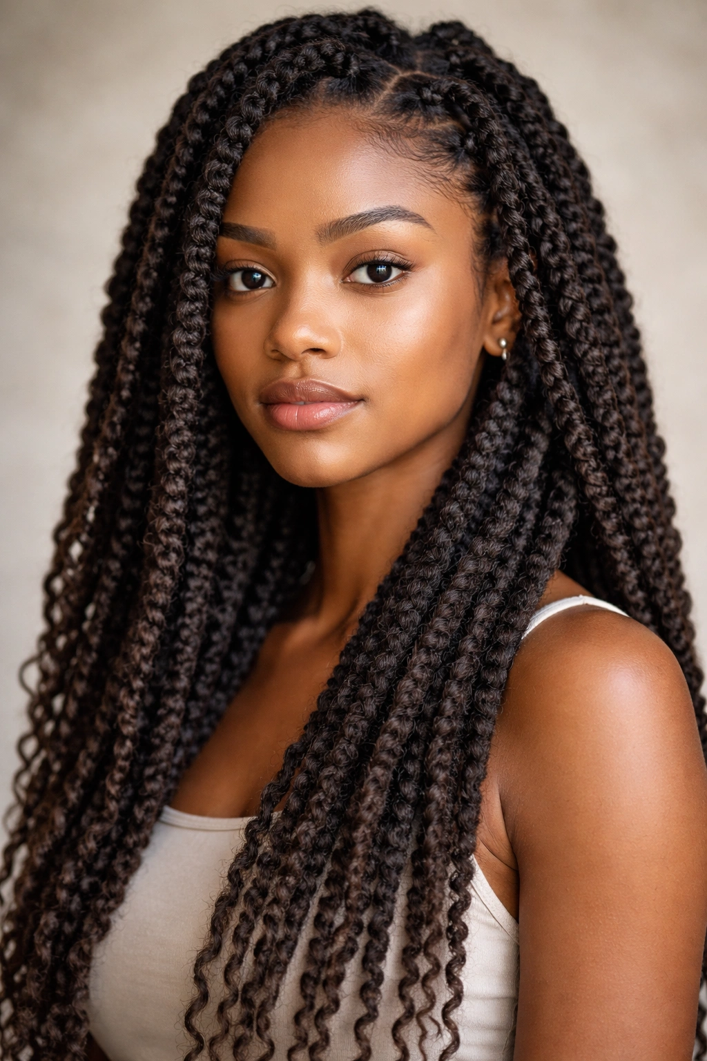 Close-up of Marley Twists with textured natural look and matte finish
