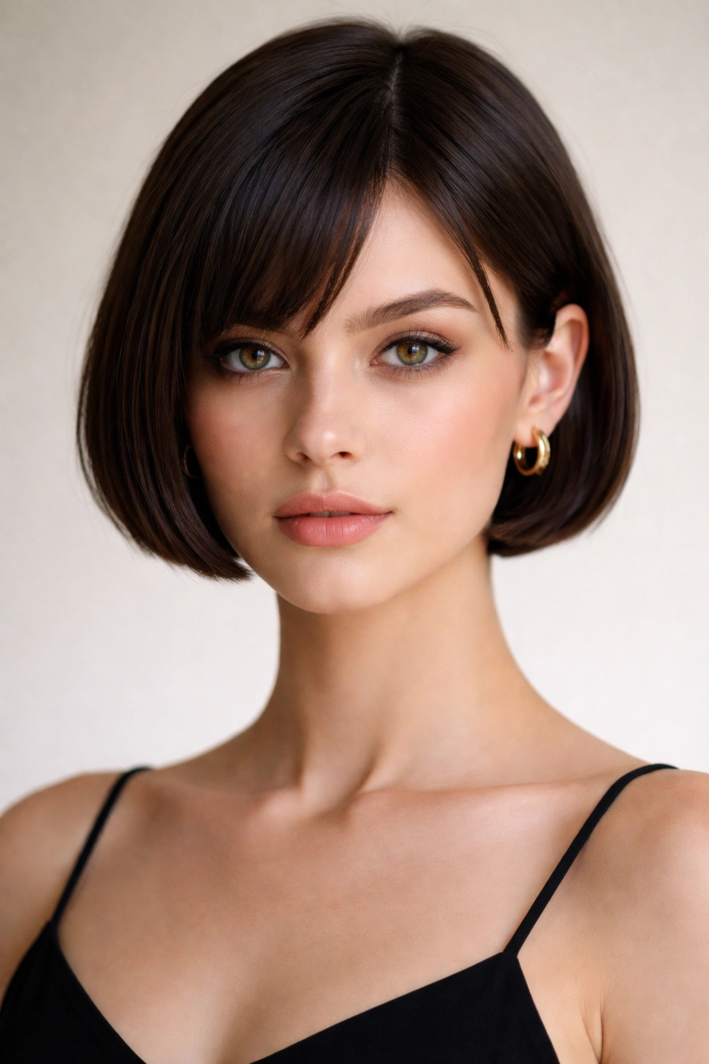 Micro bob at jawline with a precise, clean line