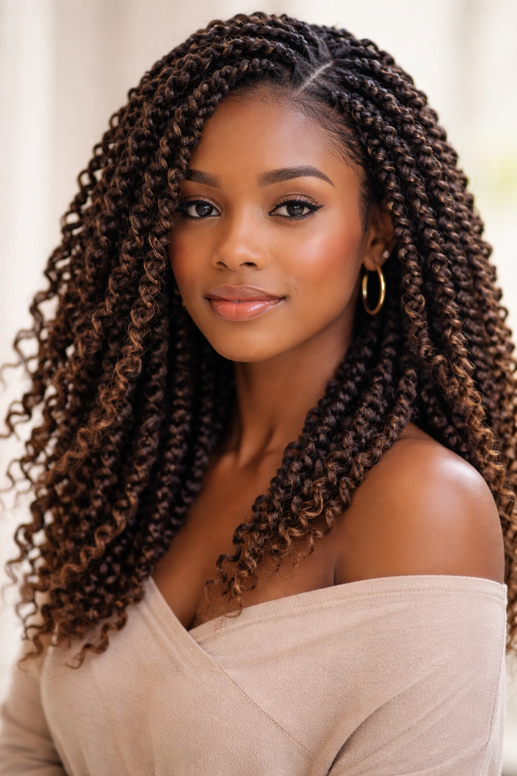 Passion twist crochet close-up showing airy rope-like twists