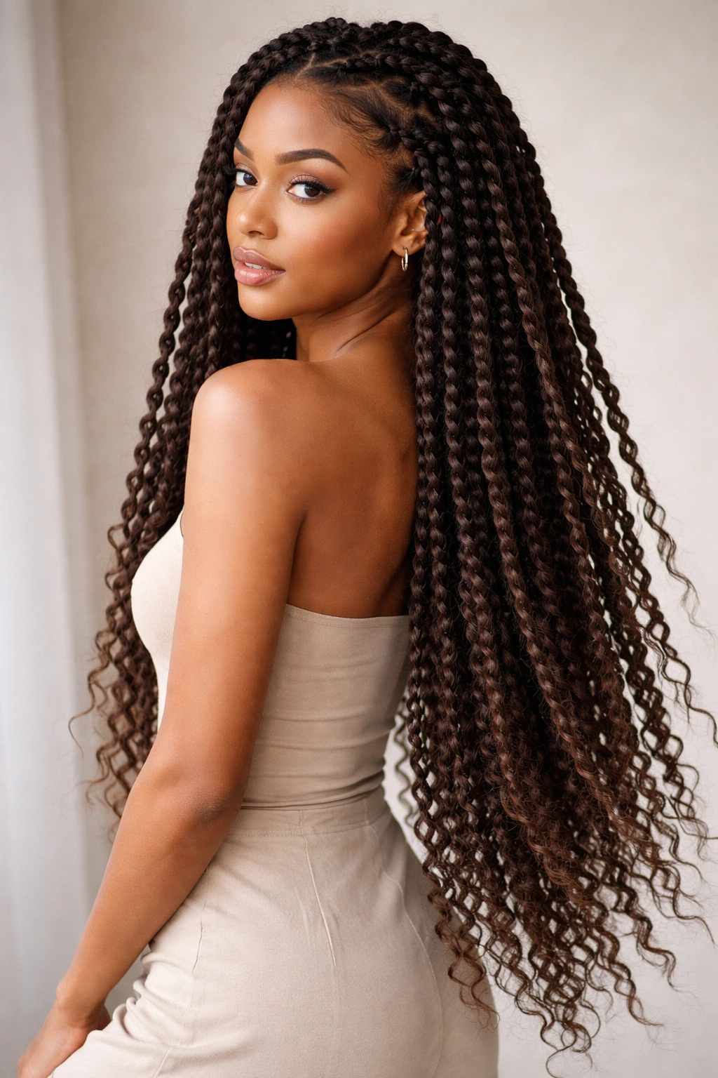 Passion twists with added length showing ropey texture and airy movement