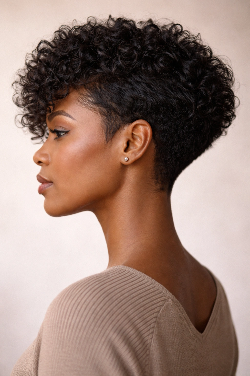 Pixie bob showing two-length silhouette with visible neck
