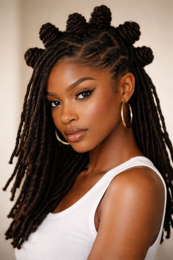 30 Bantu Knot Styles That Look Great on Locs