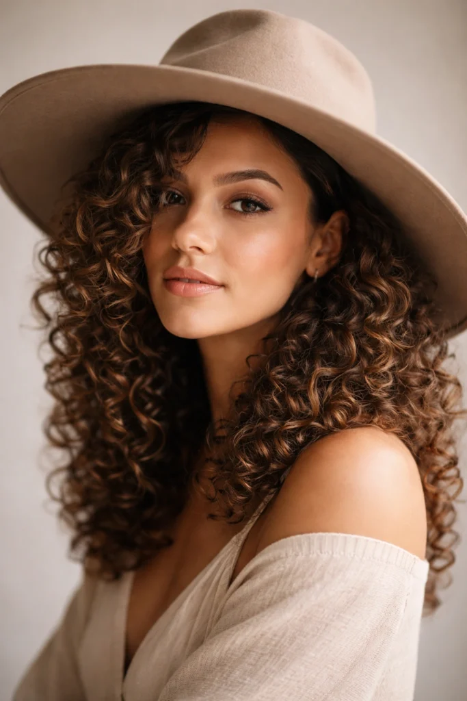 12 Hat Hairstyles for Curly Hair